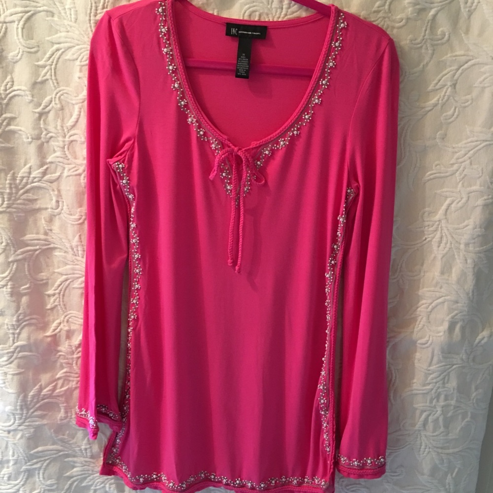 Beaded Pink top. Never worn